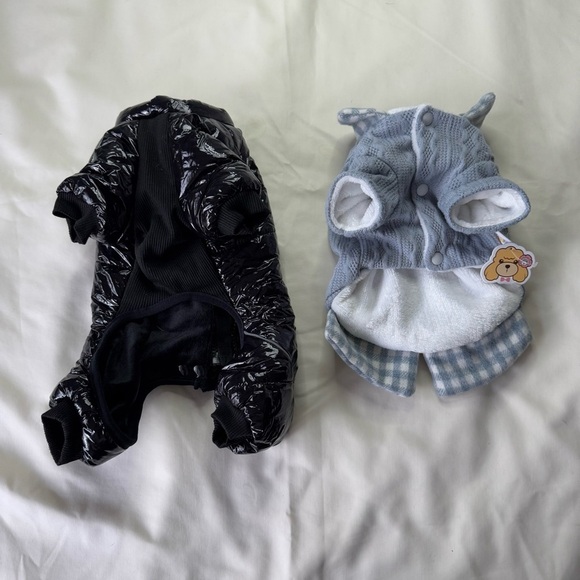 Black and Blue Dog Jacket puffer sweater Set - Picture 11 of 16